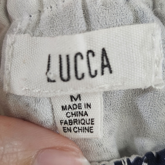 Lucca Couture Navy and White Pineapple Maxi Dress - Picture 4 of 7